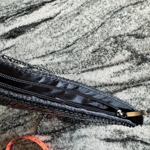 Vintage Black mesh beaded bag with shoulder strap - Picture 5 of 7